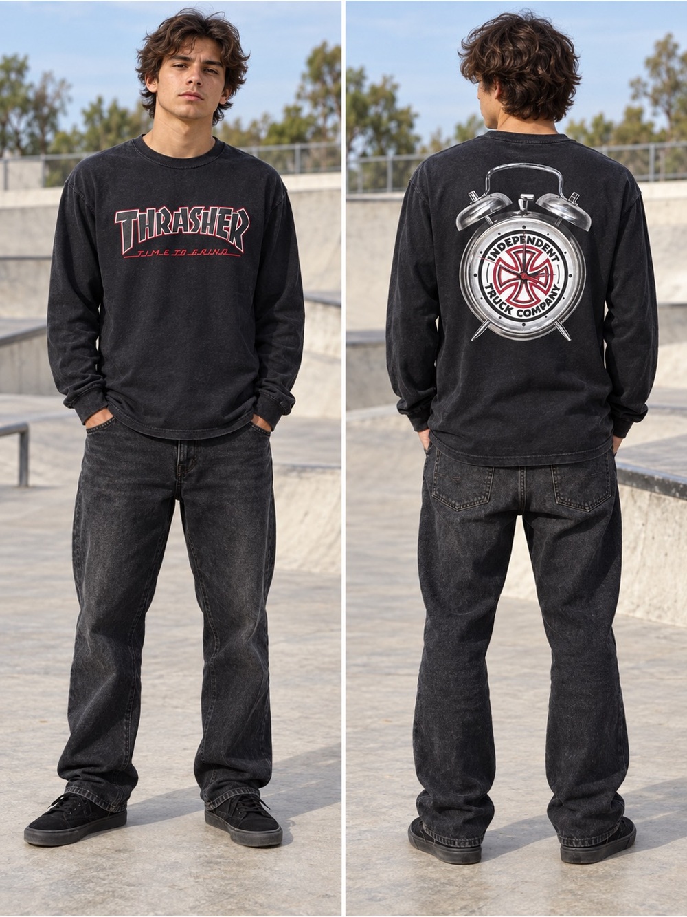 Independent Truck Co. x Thrasher Time to Grind long sleeve, men’s M
